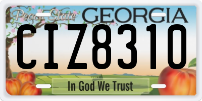 GA license plate CIZ8310