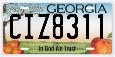 GA license plate CIZ8311