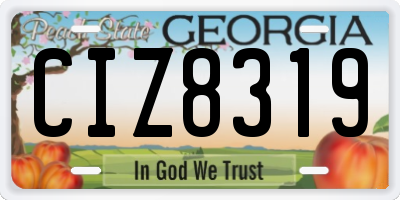 GA license plate CIZ8319
