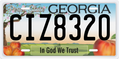 GA license plate CIZ8320