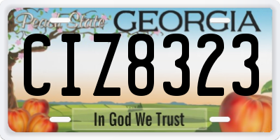 GA license plate CIZ8323