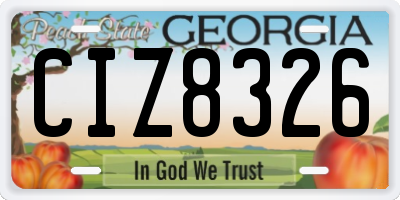 GA license plate CIZ8326
