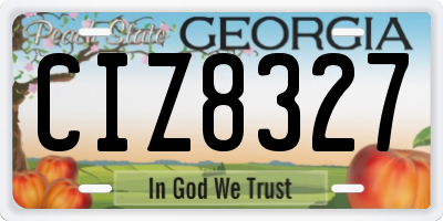 GA license plate CIZ8327