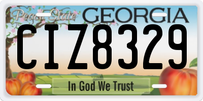 GA license plate CIZ8329