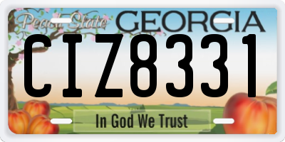 GA license plate CIZ8331