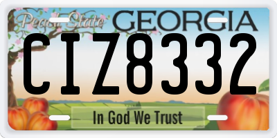 GA license plate CIZ8332