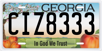 GA license plate CIZ8333