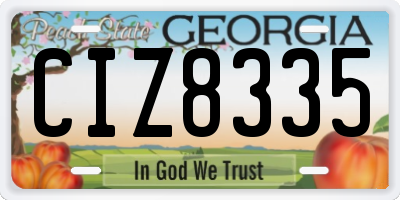 GA license plate CIZ8335