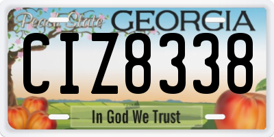 GA license plate CIZ8338