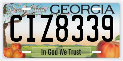 GA license plate CIZ8339