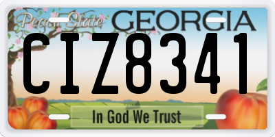 GA license plate CIZ8341