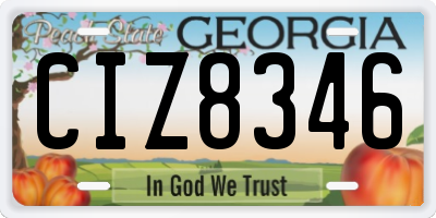 GA license plate CIZ8346