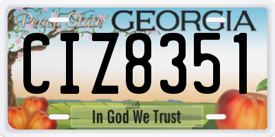 GA license plate CIZ8351