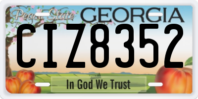 GA license plate CIZ8352