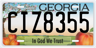 GA license plate CIZ8355