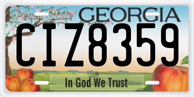 GA license plate CIZ8359