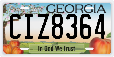 GA license plate CIZ8364