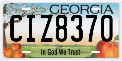 GA license plate CIZ8370