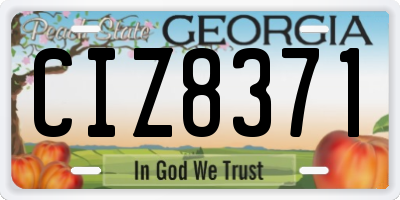 GA license plate CIZ8371