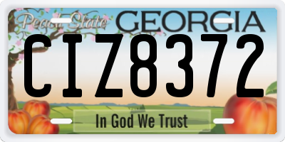 GA license plate CIZ8372