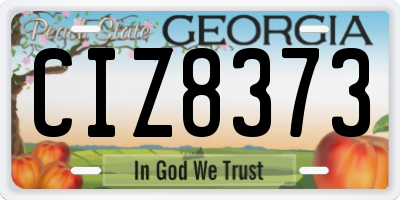 GA license plate CIZ8373