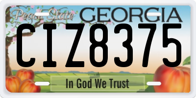 GA license plate CIZ8375