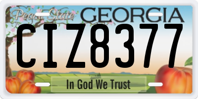 GA license plate CIZ8377