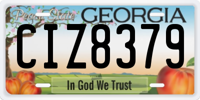GA license plate CIZ8379