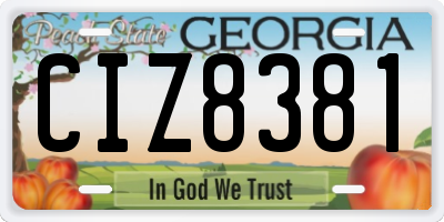GA license plate CIZ8381
