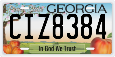 GA license plate CIZ8384