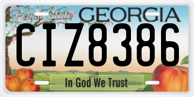 GA license plate CIZ8386
