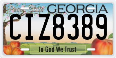 GA license plate CIZ8389