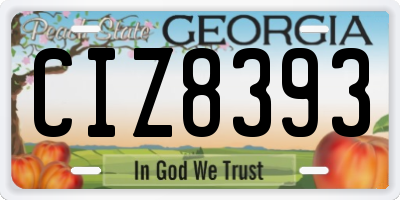 GA license plate CIZ8393