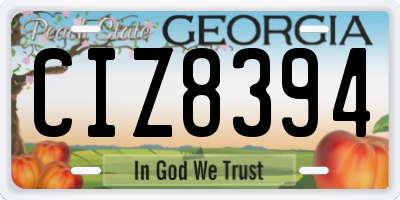 GA license plate CIZ8394