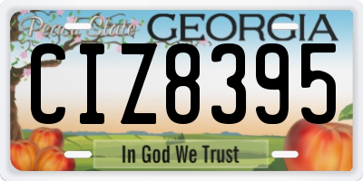 GA license plate CIZ8395