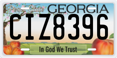 GA license plate CIZ8396