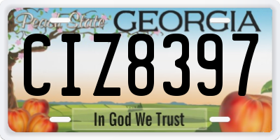 GA license plate CIZ8397