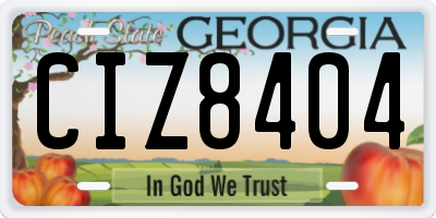 GA license plate CIZ8404
