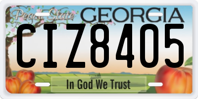 GA license plate CIZ8405