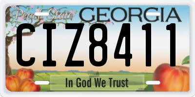 GA license plate CIZ8411