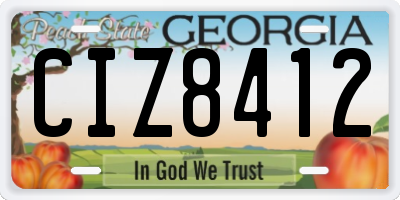 GA license plate CIZ8412