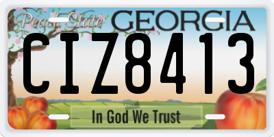 GA license plate CIZ8413