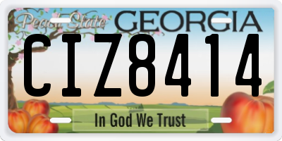 GA license plate CIZ8414