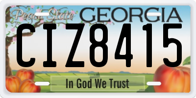 GA license plate CIZ8415