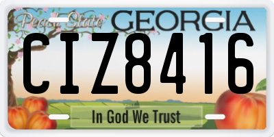GA license plate CIZ8416