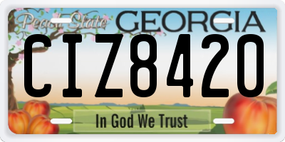 GA license plate CIZ8420
