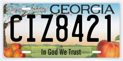 GA license plate CIZ8421