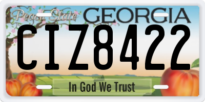 GA license plate CIZ8422