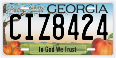GA license plate CIZ8424