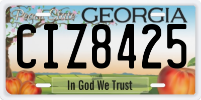 GA license plate CIZ8425